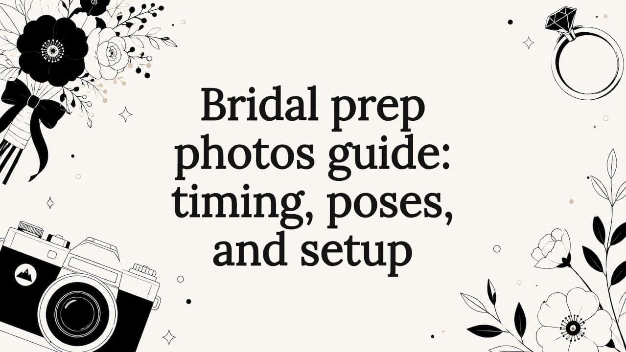 Bridal prep photos guide: timing, poses, and setup